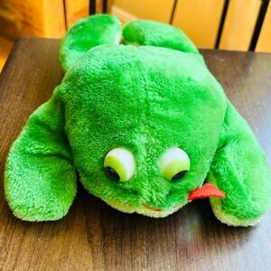 Vintage 1960's Kamar Green Plush Frog - Bean Bag Legs